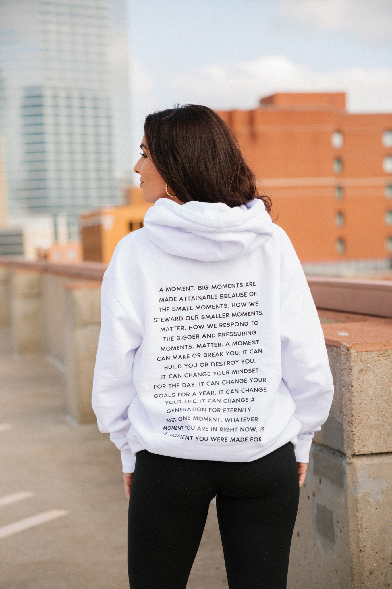 "A Moment" White Hoodie